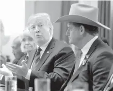  ??  ?? President Donald Trump leads a roundtable discussion on border security with local leaders, in the Cabinet Room of the White House in Washington.