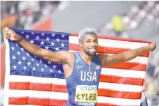  ??  ?? World 200m champion Noah Lyles tweeted his surprise at the omission of his favourite event from the 'core' list of discipline­s in the 2020 Diamond League season. - AFP photo