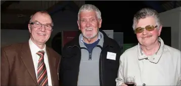  ??  ?? Fintan Murphy, Anthony Knott and James Conway at the ‘Write By The Sea’ opening.