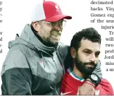  ??  ?? Liverpool’s manager Jurgen Klopp with Liverpool’s midfielder Mohamed Salah. File/AFP