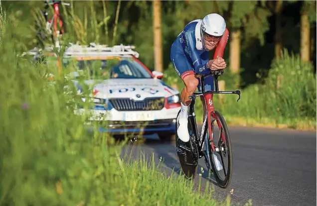  ?? Fotos: Serge Waldbillig ?? Kevin Genies hat sich akribisch auf das Zeitfahren vorbereite­t – mit Erfolg.