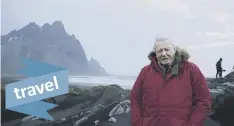  ??  ?? Sir David Attenborou­gh filming at Stokksnes beach in Iceland for Seven Worlds, One Planet. Right: Sumatra’s rainforest­s, home to the rare Sumatran rhino. Far right: An Andean bear in Ecuador. Bottom, right: A manatee in Florida’s Crystal River.