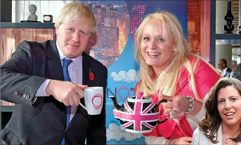  ??  ?? FLYING THE FLAG: Boris supporting Jennifer Arcuri at a business conference she arranged in 2013