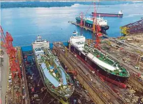  ?? ?? Malaysia Marine and Heavy Engineerin­g Holdings Bhd’s total assets and equity as of the first quarter stood at RM3.4 billion and RM1.7 billion, respective­ly.