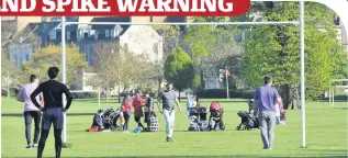  ??  ?? Getting some air Residents enjoy the summer sun on the North Inch in Perth on Wednesday, but concerns have been raised about complacenc­y around social distancing