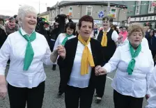  ??  ?? Millstreet Active Retirement Dancers lend their support to the St. Patrick’s Day Parade in Millstreet.