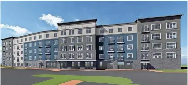  ?? PROVIDED BY KITTERY PLANNING DEPARTMENT ?? A107-unit apartment building has been approved as part of Two Internatio­nal Group’s plan to demolish the existing Outlets at Kittery at 283 U.S. Route 1 and redevelop the site.