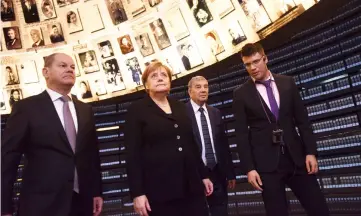  ?? — AFP photo ?? Merkel visits the Yad Vashem Holocaust Museum in Jerusalem.