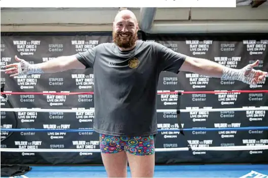  ?? Photo: ESTHER LIN/ SHOWTIME ?? HAPPY TO BE BACK: Fury looks set to continue his progress in 2019