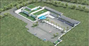  ?? Contribute­d image ?? An overhead rendering of the proposed Danbury Proton treatment center.
