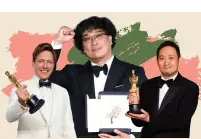  ?? ?? From left: Thomas Vinterberg (Another Round), Bong Joon Ho (Parasite) and Ryûsuke Hamaguchi (Drive My Car) all went on to win Oscars after unveiling their films in Cannes.