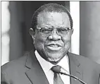  ?? (Pic: Phill Magakoe / AFP) ?? Namibia’s President Hage Geingob has died.