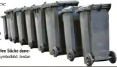  ??  ?? Sind Mülltonnen voll, dürfen Säcke daneben gestellt werden.
Symbolbild: Jordan