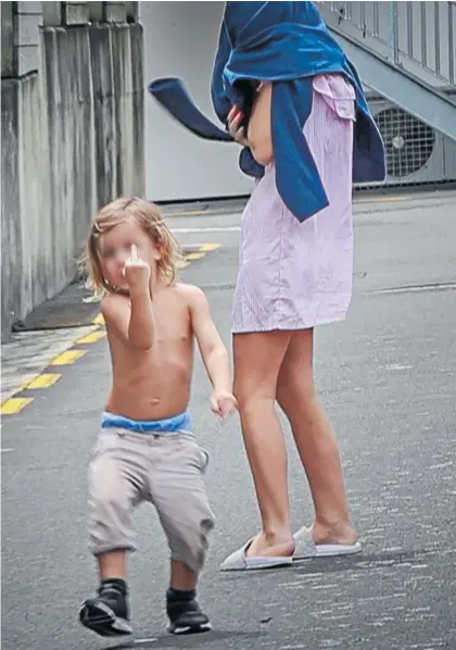  ?? Photo / Christine Cornege ?? Members of a tourist family accused of appalling behaviour in Auckland and the Waikato leave the Hamilton District Court yesterday.