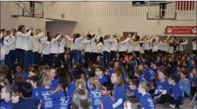  ?? PHOTO BY LAURA CATALANO - FOR MEDIANEWS GROUP ?? West Vincent Teachers surprised students with a dance during the ceremony.