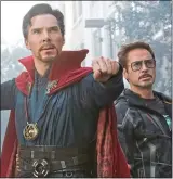  ??  ?? HEROES: Cumberbatc­h and Downey Jr