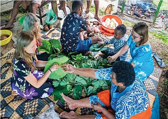  ?? ?? Tourism Fiji says visitors can stay longer by volunteeri­ng in Fijian communitie­s.