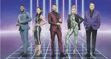  ??  ?? 0 Above, left to right: Mo Gilligan, Davina Mccall, Joel Dommett, Rita Ora and Jonathan Ross, Rita Ora is a returning panellist on The Masked Singer, main