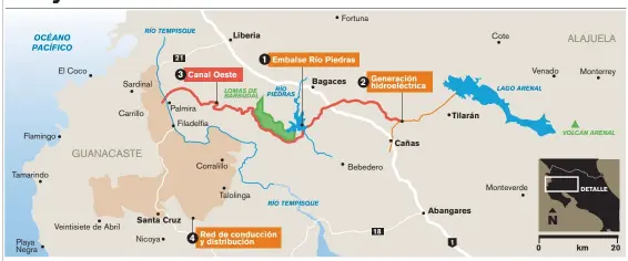  ??  ?? Plan para llevar el recurso hídrico a Guanacaste tiene un costo de $425.000.000 y estaría listo para finales de 2022