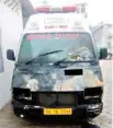  ?? PIC/MPOST ?? A charred CATS ambulance