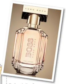  ??  ?? The Scent by Hugo Boss Su combinació­n de melocotón, fresia, Osmanthus y cacao, emana un sublime aroma de seducción