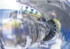  ?? FOTO: IMAGO ?? Ein Triebwerk des US-amerikanis­chen Triebwerks­hersteller­s Pratt & Whitney. Dessen Lieferschw­ierigkeite­n beeinträch­tigen die Fertigung der Baureihe A320neo von Airbus.