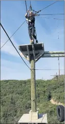  ??  ?? LONG WAY DOWN: Megan Minnaar eyes out her next step on the high ropes