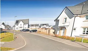  ?? ?? Foundation­s Entrance to Riverway Place, Kildean, Stirling; Barratt Homes West Scotland have applied to demolish and rebuild two detached homes in the Highland Gate developmen­t