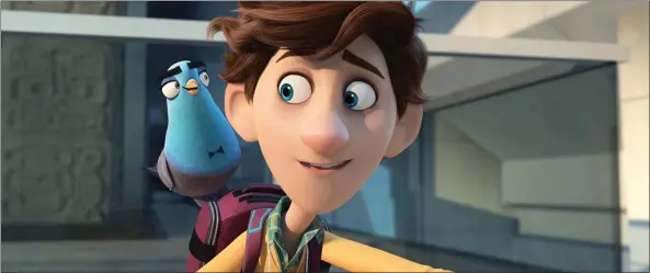  ?? TWENTIETH CENTURY FOX ?? Lance (voiced by Will Smith), who’s been turned into a pigeon, teams up with Walter Beckett (Tom Holland) in “Spies in Disguise.”