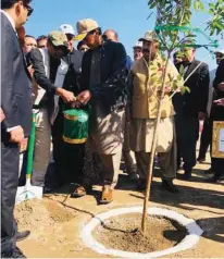  ?? - Supplied photo ?? PLANTING SAPLING: Prime Minister Imran Khan kicked off the Spring Tree Plantation Campaign at Baloki, a district in Nankana Sahib, Punjab, Pakistan.