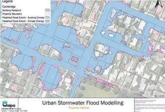  ?? Image / Supplied ?? To view the public flood maps or to find out more visit waipadc. govt.nz/ourservice­s/ properties/ floodhazar­dmapping.
Waipa District Council just updated its flood maps.