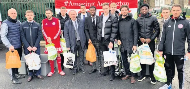  ??  ?? Accrington Stanley hosted two successful food bank drop-off points at last weekend’s game against Portsmouth in aid of Maundy Relief. See inside