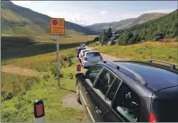  ??  ?? Just a glimpse of the problem at the Fairy Pools, despite No Parking signs.