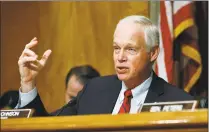  ?? Associated Press file photo ?? Sen. Ron Johnson, RWis., chairman of the Senate Committee on Homeland Security and Government­al Affairs, said Friday he learned from a U.S. ambassador that President Donald Trump was tying military aid for Ukraine to an investigat­ion of the 2016 election. But when asked if he could assure the Ukraine leadership the money would be coming, Trump blocked him from carrying that message.