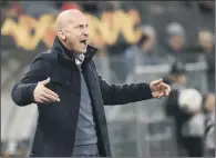  ??  ?? ANIMATED:
New Barnsley manager Gerhard Struber is ‘active and loud’ in a manager’s technical area.
PICTURE: OZAN KOSE/AFP VIA GETTY IMAGES