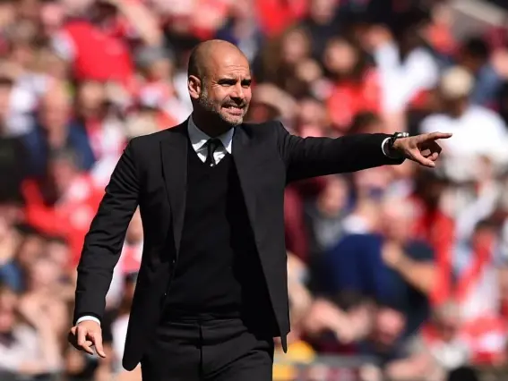  ??  ?? Pep Guardiola has a six-word answer for why City haven't won a trophy this season (Getty)