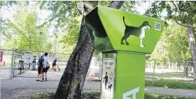  ?? METROLAND FILE PHOTO ?? Waterloo has installed dog-waste receptacle­s made by Sutera in four more city parks.