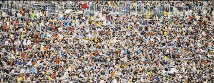  ?? L.E. Baskow ?? Las Vegas Review-Journal @Left_Eye_Images The last time a full crowd attended a NASCAR race at Las Vegas Motor Speedway was for the Pennzoil 400 on Feb. 23, 2020. This year’s race will be held to 15 percent capacity.