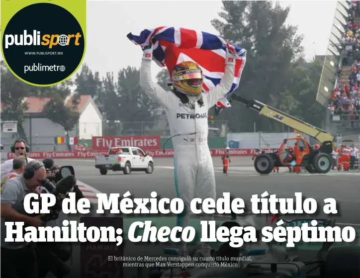  ?? |NICOLÁS CORTE ?? Lewis Hamilton no tuvo su mejor carrera, pero le alcanzó para igualar los títulos de Vettel.