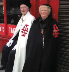  ??  ?? I came across these two great people, waiting on the St Oliver Plunkett procession, recently.
They had positioned themselves at the junction with Dominick Street and slotted in for the final stretch to St Peter’s.
Gretta Dargan and Pat Dullaghan are...