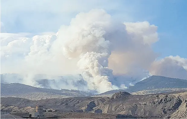  ?? JOHN INNES ?? Wildfires rage in the British Columbia interior as John Innes of Mobile Kitchens Canada delivered a mobile kitchen to the Williams Lake, B.C., airport where firefighte­rs and first responders are stationed.