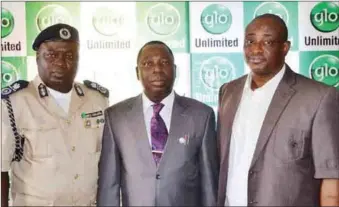  ??  ?? L-R: South West Regional Commander,Man O’ War Organisati­on, Mr. Popoola Olajide; Director General, Citizenshi­p and Leadership Training Centre, the regulatory parastatal for the Man O’ War Organisati­on in Nigeria, Mr. Mike Fawole; and Head of Public...