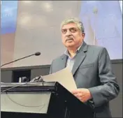  ?? HEMANT MISHRA/MINT ?? Infosys chairman Nandan Nilekani during a press conference in Bengaluru on Tuesday