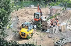  ?? PHOTO: WACT ?? Working on the bridge foundation­s at Birtley Bridge.