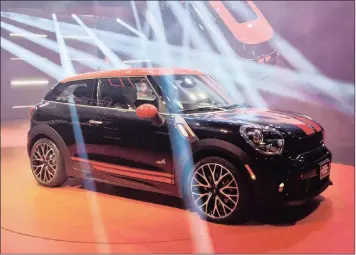  ?? PHOTO: AP ?? The Mini John Cooper Works Paceman at the North American Internatio­nal Auto Show. Whether the new electric Mini be built in Britain depends on the Brexit dance.