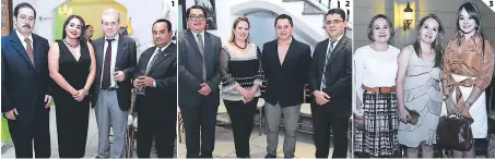  ?? FOTOS: EL HERALDO ?? Agusto y Yolani Hernández, Christos Dicoulios y José Altamirano. (2) Rafael Mayorga, Marcia de Mayorga, Juan Gabriel Martínez y Ricardo Montes. (3) Gloria Estrada, Nidia de Kafati y Fabianna Kafati.