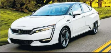  ?? (Honda) ?? Honda has finally come to market with its long-awaited Clarity hydrogen fuel cell vehicle. The sporty four-door, five-seat sedan was worth the wait.
