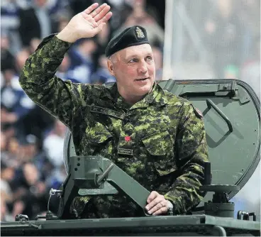  ?? CLAUS ANDERSEN / GETTY IMAGES FILES ?? Dave ( Tiger) Williams, photograph­ed during a military honour night at a 2013 NHL game in Toronto, is accused of sexual assault on board a Canadian Forces flight.