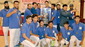  ??  ?? Deccan Club players with the Inter Club T20 tournament trophy.