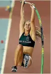  ??  ?? Kiwi pole vaulter Olivia McTaggart featured in one of TVNZ’s Commonweal­th Games blunders.